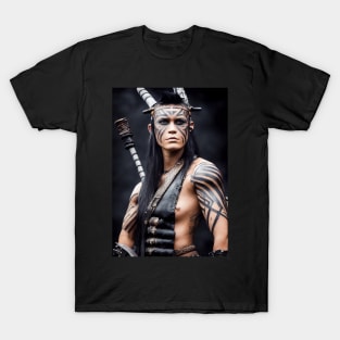 Female barbarian warrior with tribal tattoos T-Shirt